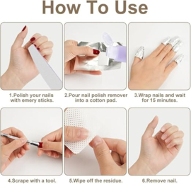 Comprend 100 feuilles d'aluminium avec compresse en coton intégrée, conçues pour assurer un contact optimal entre le dissolvant et vos ongles, rendant le retrait du vernis plus confortable et efficace.