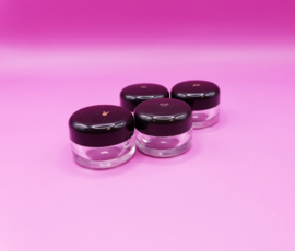 Kleine cosmetische containers, 4 stuks, mini-potjes, rond, helder, leeg, voor crème, monsters, poeder, lippenbalsem