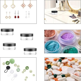 Opbergdoos van plastic kralen met 40 potjes – Kleine, verwijderbare vakjes met deksels – Voor diamantverfkralen, sieraden, nagelkunst en glitter.