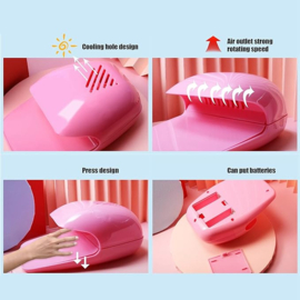 TEEN TEEN nageldroger voor kapsalons mini-ventilator op batterijen voor gewone nagellak, draagbare nageldroger voor gewone nagellak, manicuregereedschap, nail art, verjaardag, Kerstmis,