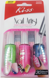 Kiss Nail Artist Paint And Stencil Kit MADE IN KOREA