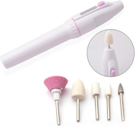 5-in-1 elektrische nagelvijlset voor manicure, pedicure, polijsten, polijsten, nagelboor voor persoonlijke verzorging van vinger- en teennagels