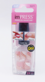 24 stuks press-on nagels, middelgroot, vierkant, lichtpaars, om op te plakken, paarse bloemen, acryl, glanzend, voor vrouwen en meisjes