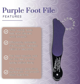 Tammy Taylor Foot File Callus Remover for Soft Feet, Purple Terminator Large Foot Scrubber & Dead Skin Remover, in Shower Foot Buffer for Wet and Dry Skin, Pedicure Foot Rasp for Cracked Heels