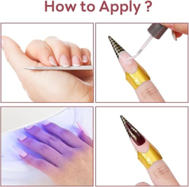 500 stuks nagelsjablonen, accessoires voor nagelverlenging, accessoires voor gelnagels en nagelverlenging, goudkleurig. nagelvormen, manicure-papierlade voor acrylnagelverlenging en uv-gel