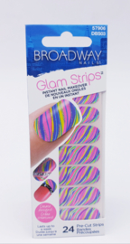 BROADWAY NAILS GLAM STRIPS 24 PRE-CUT STRIPS