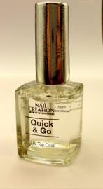 Nail Creation Quick & Go topcoat 15 ml tegen vergeling en voor mooie glans