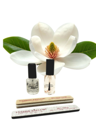 TAMMY TAYLOR MAINTANANCE KIT IN LOGO BAG  2 NAILS FILES, 1 CUTICUL OIL,PINK&WHITE ACRYLIC SEALER,