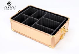 Lola Gold make-up trolleykoffer 4-delig op wielen – champagne goud