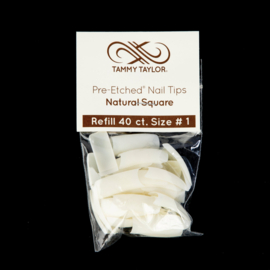 TAMMY TAYLOR NAILS TIPS CUT OUT SQUARE-WHITEST WHITE -SIZE 4 MADE IN USA