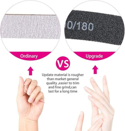 Bell*ure Nail Files 100/180  professionele nagelvijl Nagelvijl, professionele nagelvijl, gebogen vingernagelvijl, dubbelzijdige vijl met korrelgrootte 100/180, manicuregereedschap voor thuis- en salongebruik (wit).
