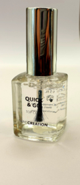Nail Creation Quick & Go Top 15 ml Coat zonder lamp, sneldrogend en glanzend.