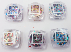 6 stuks acryl glitter voor oogmake-up, gezicht, lichaam, haar, nagels