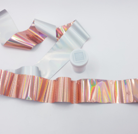 3 rollen holografische transferstickers voor nagels - metallic kleuren - gemengde patronen - manicureset - goud, zilver, roségoud