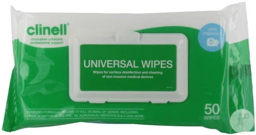 Clinell Universal Wipes – Schimmel-, bacterie- & virusdodend – 50 stuks