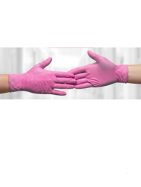 Nitril handschoenen Roze S – poedervrij, medisch, 100