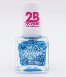 2B Colours Glitter Nagellak Turquoise 9,5 ml Sprankelend Effect