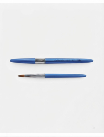 GEL BRUSH-OVAL PRO 1 Pc UV Builder Gel Nail Brush Rhinestone Handle Nail Art Liner Brush Polygel Hard Gel Nail Brushes BLUE