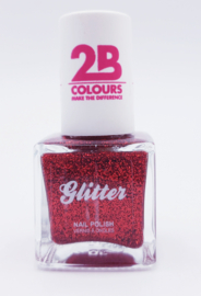 2B Colours Glitter Red 9,5 ml effect nagellak