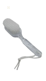 Manicureborstel transparant – dubbele werking, 14,5 cm