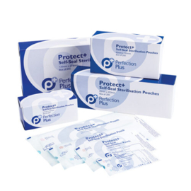 Autoclaafbaar zakje 85x165mm 200st Gemaakt uit 100% recycleerbaar medical grade papier en PET/CPP plastic Aantal per verpakking : 200st Lengte : 165mm Breedte : 86mm Details; Zelfsluitend zak met kleefrand Met kleurindicator Signeer/datering veld voor val