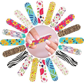 10 stuks mini-nagelvijlen, dubbelzijdige amaril voor professionele nagels voor acryl- en natuurlijke nagels, kleurrijke en bloemige nagelvijlen, nagelkunstgereedschap voor thuis en salon