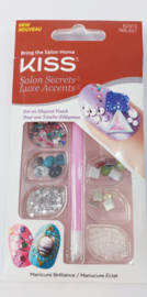 Kiss Salon Secrets Luxe Accents Blue+Green+Red+Gold Stone & Jewels Nail Art Set