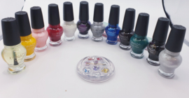 KONAD STAMPING NAIL ART  Nail Art Stamping Polish 12ml. 11 NAGELAKJES EN 1 TOPCOAT. GEMAAKT IN KOREA. GEMAAKT IN KOREACADEAUPAKKET KONAD NAGELAK MET 7-delige Nail Art Stempelset, 7 MODERNE KLEUREN NAGELAK Manicure Pedicure - Eerste Generatie