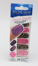 BROADWAY NAILS GLAM STRIPS 24 PRE-CUT STRIPS