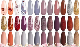 2 pieces of artificial nails for manicure training, nail wheel, nail sample ring, plastic display tray for nail samples and manicure