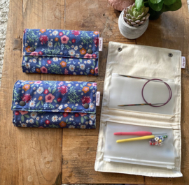 Bag (etui) voor vaste rondbreinaalden  / Flower Power