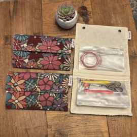 Bag (etui) voor vaste rondbreinaalden  / Flowers