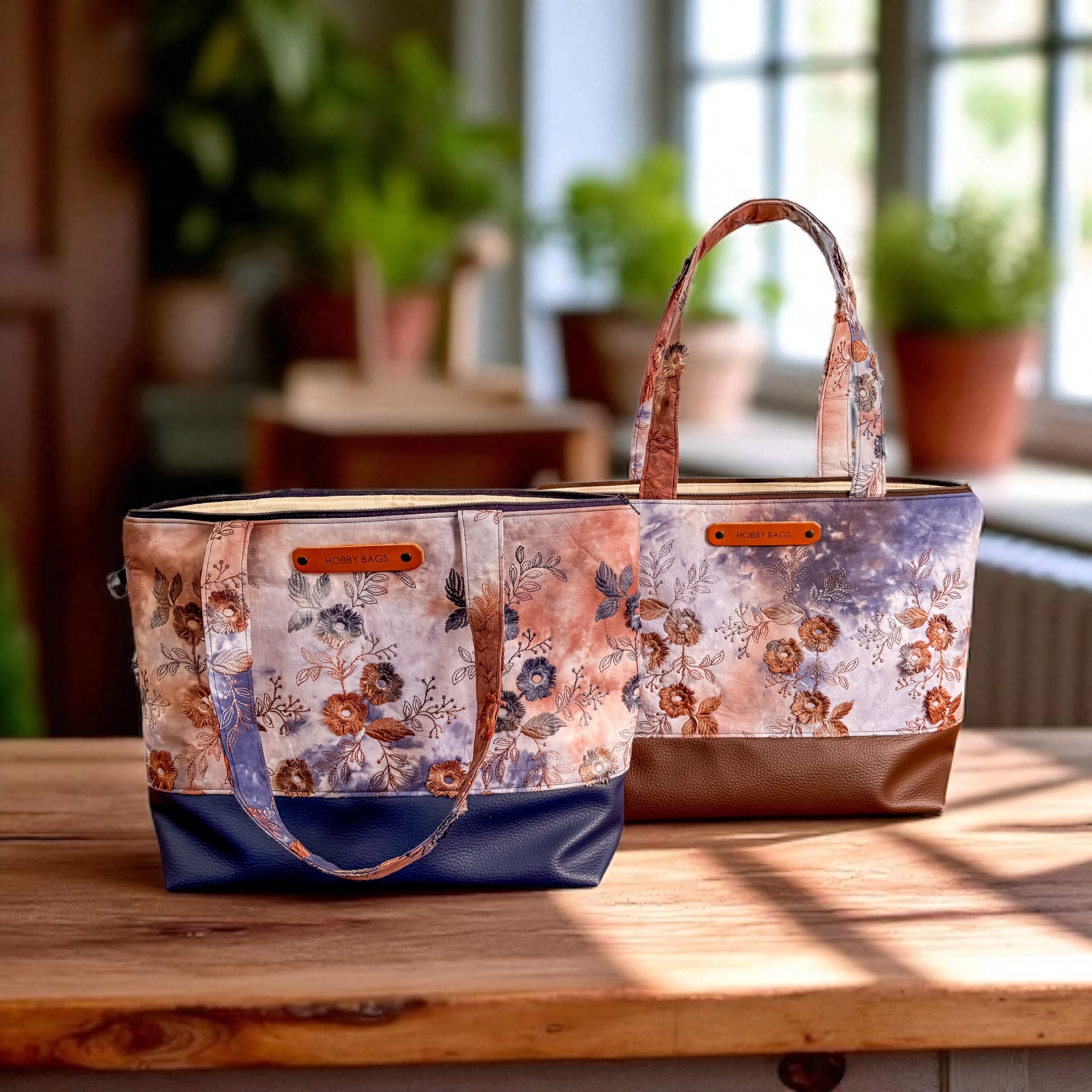 OB 3D Bloemen, combi met blauw of bruin
