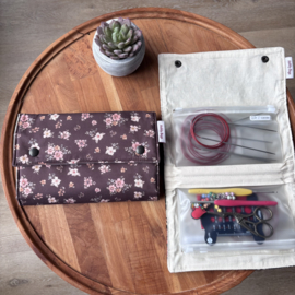 Bag (etui) voor vaste rondbreinaalden  /  Vintage Bloom
