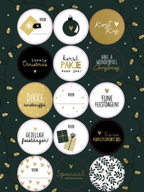 Stickervel | Kerst | Goudfolie - 15 stickers