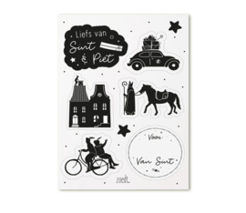 Stickervellen | Sinterklaas | Zwart / wit