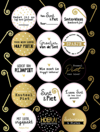 Stickervel | Sinterklaas | Goudfolie - 15 stickers