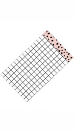 Cadeauzakjes | Grid | Zwart / wit / roze  - 10 stuks