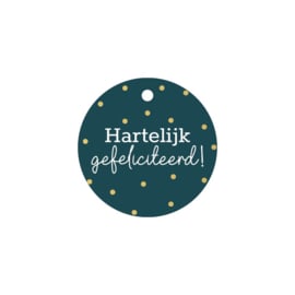 Cadeaulabel | Hartelijk gefeliciteerd! - 5 stuks
