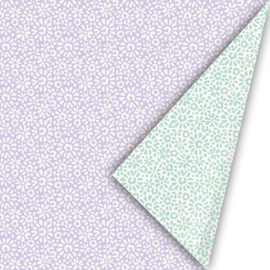 Inpakpapier | Flowers | Lila / mint - 3 meter