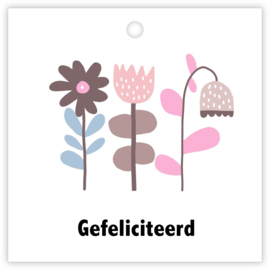 Mini kaart | Gefeliciteerd | Bloemen