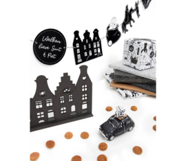 Sinterklaas slinger | Zwart / wit