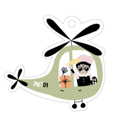 Cadeaulabel | Pietje in helicopter  - 5 stuks