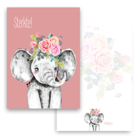 Kaart | Olifant | Roze