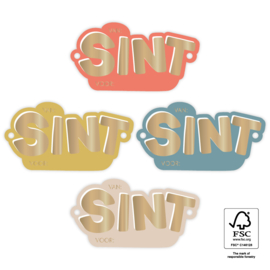 Sint letters | Goud - 4 stuks