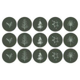 Kerstmis | Assorti | Groen metallic - 12 stuks