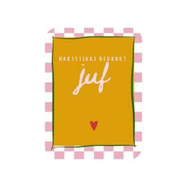 JillzBeads kaart | Hartstikke bedankt juf