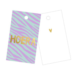 Cadeaulabel | Hoera - 5 stuks