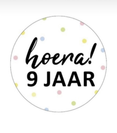 Hoera! 9 jaar - 10 stuks