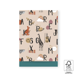 Cadeauzakjes | ABC | Beige / blauw - 5 stuks